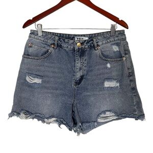 The Priv Women's High Waist Cut Off Jean Shorts